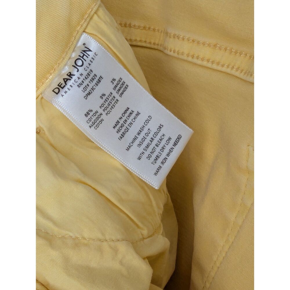Dear John Ankle Cropped Jeans Size 28 Yellow Raw Hem Spring Summer Unique Denim - Picture 8 of 9